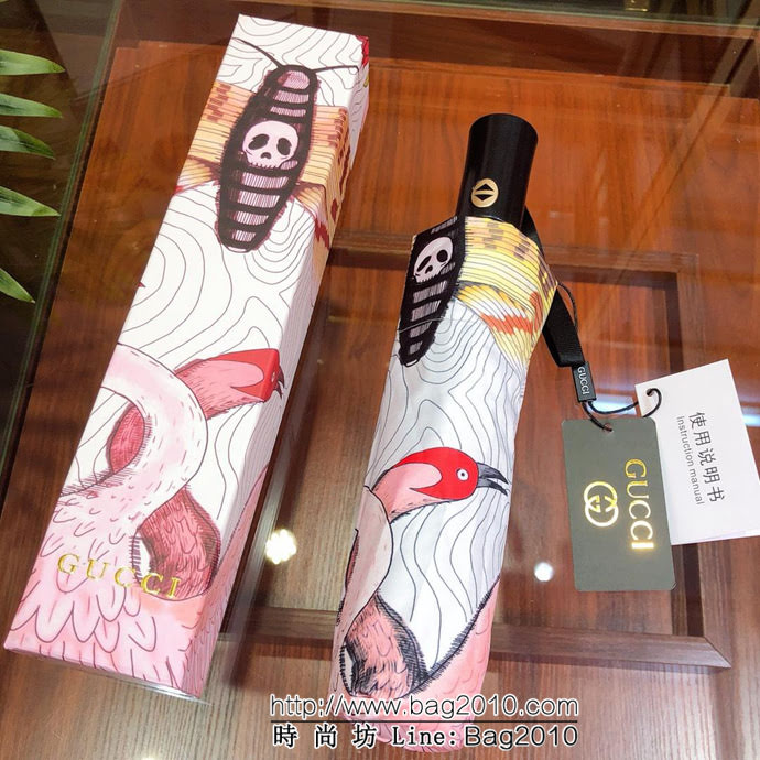 GUCCI古馳 最新火爆單品 極品G家自動傘 古奇天鵝圖案 防雨防紫外線隔熱傘  sll1022